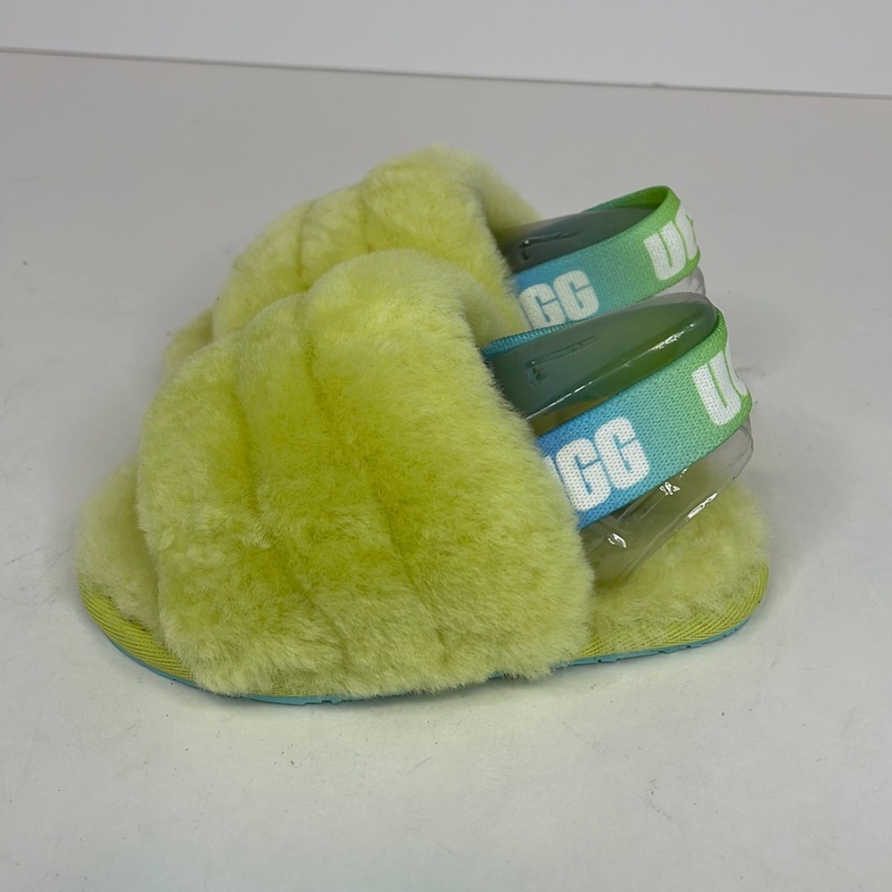 New Toddler Yellow Sheepskin UGG Fluff Yeah Slide Size 7T - Picture 5 of 11